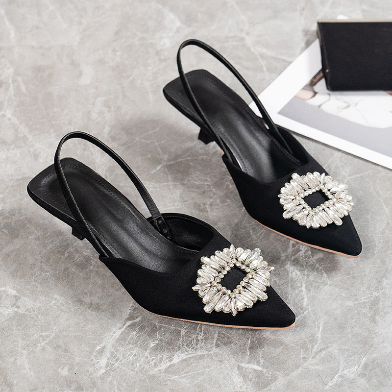 Crystal sling back
